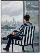 Toile Encadrée Tumulte Cadre Noir 84*124