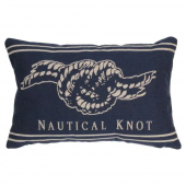 2 Coussins Gobelin Nautical Knot Bleu Double Face 30x45