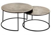 Tables Basses Gigognes Felia Métal Noir-Argenté