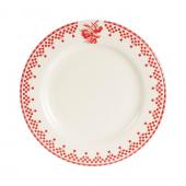 6 Assiettes Plates Damier Rouge Comptoir de Famille