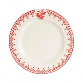 6 Assiettes Plates Damier Rouge Comptoir de Famille