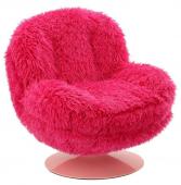 Fauteuil Memento Fausse Fourrure Poils Longs Fushia Athezza