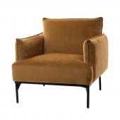 Fauteuil Velours Caramel Marco