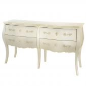 Commode Double 4 Tiroirs Murano Silver