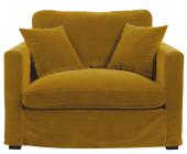 Fauteuil Angie Velours Safran Blanc d'Ivoire