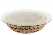 Table de Salon Rondins Teck Naturel