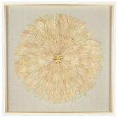 Décoration Murale Fleur Plumes Ecru Blanc d'Ivoire