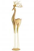 Cerf sur Pied Métal Or H92cm