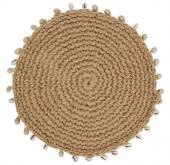 4 Sets de Table Rond Cauri Jute Coquillages