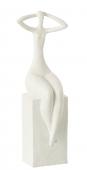 Statue Femme Assise Rectangle Blanc