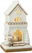 Maison Pain d'Epice Led et Père Noël H46cm