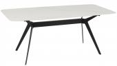 Table à Manger Rectangulaire Métal Porcelaine Blanc