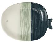 Assiette Plate x1 Poisson Tropical Bleue GM Athezza