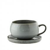 2 Tasses Soucoupe Amera Gris 40cl