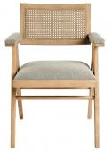 Fauteuil Colby - Lin Beige Frêne Nat Blanc d'Ivoire