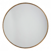 Miroir Blois Métal Doré Torsadé Blanc d'Ivoire PM