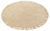 Tapis Rond Franges Coton Beige Clair ø150cm