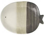 Assiette Plate x1 Poisson Tropical Grise GM Athezza
