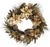 Couronne Poinsettia Or Noël ø71cm