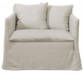 Fauteuil Gabriel Lin Mélangé Naturel Blanc d'Ivoire