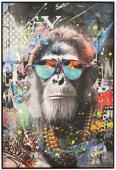 Tableau Cadre Monkey Mulitcolore 80*120