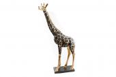 Statue Girafe Noire Dorée H93cm Amadeus Cades Design Deco
