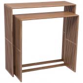 S/2 Consoles Calopsite Teck Naturel Recyclé