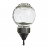 Distributeur de Savon Mural Laiton Argent Vieilli Verre