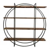 Etagère Ronde 4 Niveaux Factory Indus Bois Métal