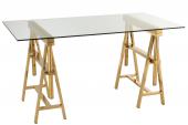 Bureau Contemporain Ajustable Métal Doré Verre