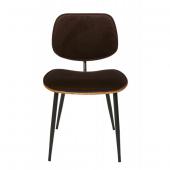 2 Chaises Olympia Bois Velours Marron