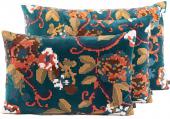 2 x Coussins Kendal Bleu de Prusse Brodé (3tailles) NEW