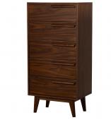 Chiffonnier 5 Tiroirs Lotta Finition Noyer