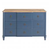 Commode Simone - 5 Tiroirs Bleu Nuit Naturel
