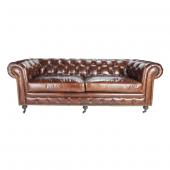 Canapé Cuir Marron Chesterfield 3 Places