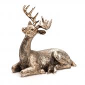 Cerf Allongé Argenté H23cm
