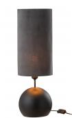 Lampe Boule Métal Noir Velours Gris