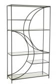 Etagère Contemporaine Nyr Métal Noir Verre
