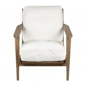 Fauteuil Laureli Chêne Coton Lavé Blanc