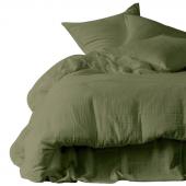 Housse de Couette Mykonos Kaki Double Gaz Coton (3tailles)