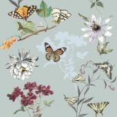 20 x Serviettes Papier Fleurs & Papillons 33*33