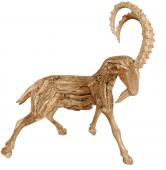 Sculpture Bouquetin Bois Naturel 169cm