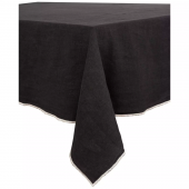 Nappe Venise Lin Lavé Noir 160*160