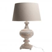 Lampe Léonie Bois Abat-Jour Lin Naturel H82cm