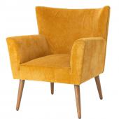 Fauteuil Léon Velours Côtelé Moutarde