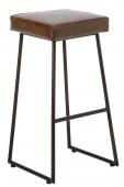 Tabouret de Bar Cuir Marron Indus Vintage