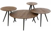 S/4 Tables Rondes Teck Recyclé Naturel