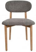 2 x Chaises Cautret Lin Gris Foncé Bois Naturel