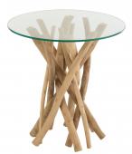 Bout de Canapé Branches de Teck Naturel ø50cm