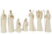 Personnages Crèche 7 Pièces Ecru Doré